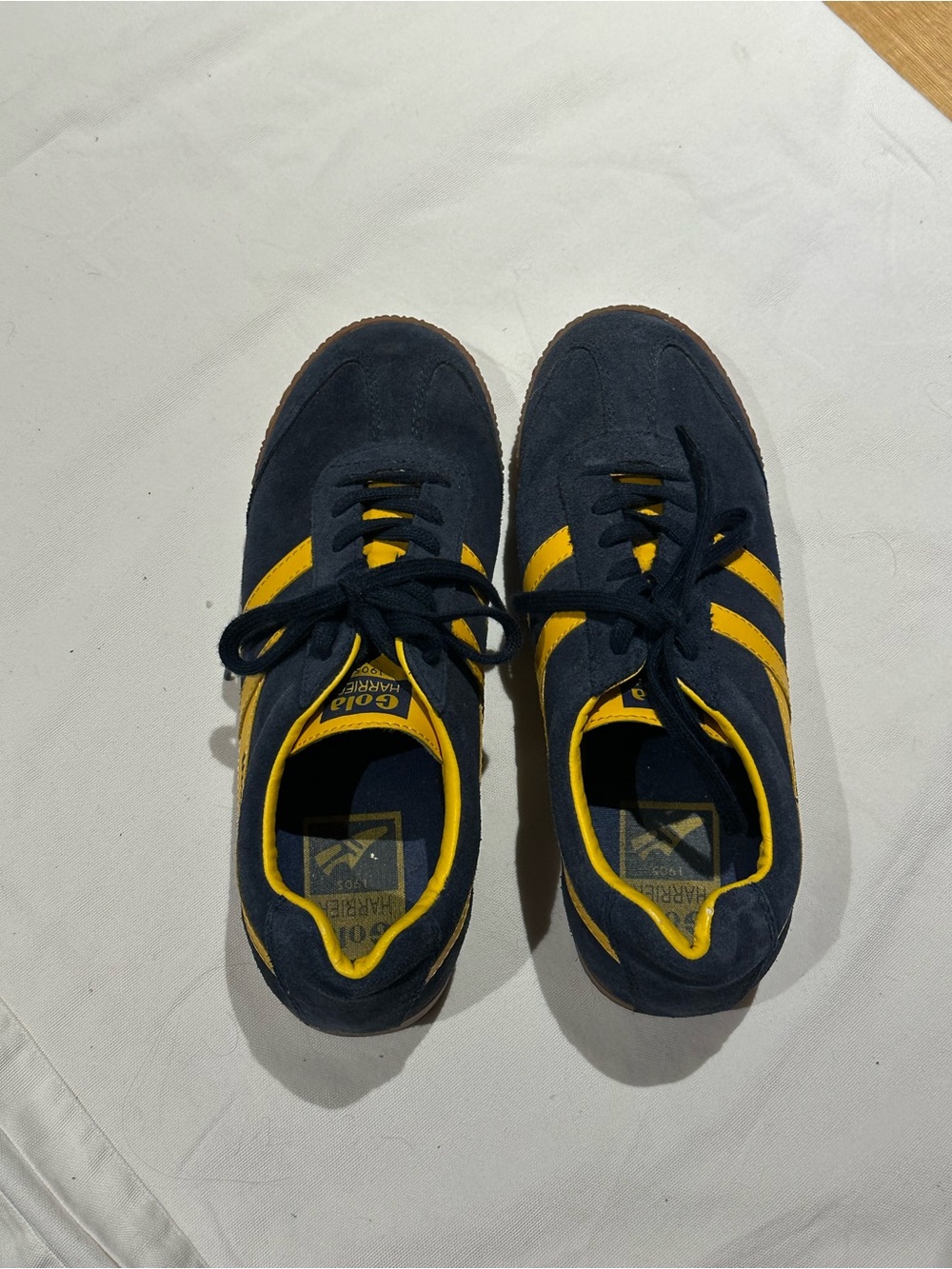 Gola Navy and Yellow Suede Sneakers